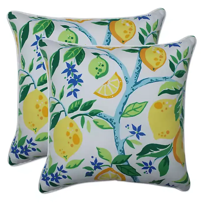 Online Kirklands Home Lemon Vines Outdoor Throw Pillows, Set of 2