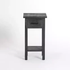 Kirklands Home Leo Wood Accent Table Black