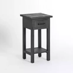 Kirklands Home Leo Wood Accent Table Black