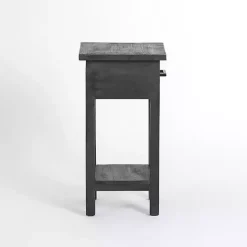 Kirklands Home Leo Wood Accent Table Black