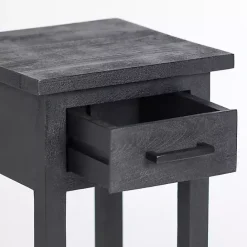 Kirklands Home Leo Wood Accent Table Black