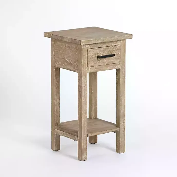Discount Kirklands Home Leo Natural Wood Accent Table Tan