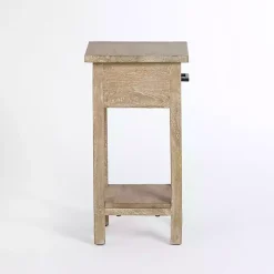 Discount Kirklands Home Leo Natural Wood Accent Table Tan