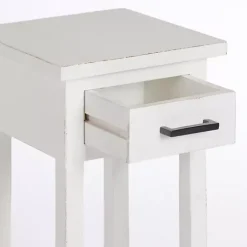 Sale Kirklands Home Leo Wood Accent Table White
