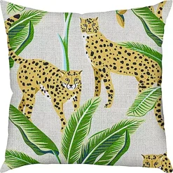 Sale Kirklands Home Leopard & Foliage Outdoor Pillow, 22 in.