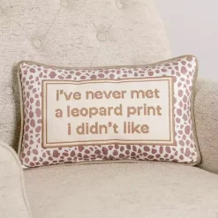 Discount Kirklands Home Leopard Print Quote Lumbar Pillow