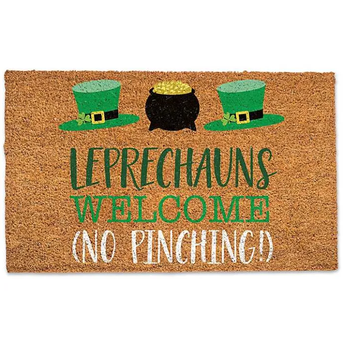 New Kirklands Home Leprechauns Welcome Doormat