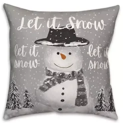 Sale Kirklands Home Let It Snow Christmas Pillow Gray