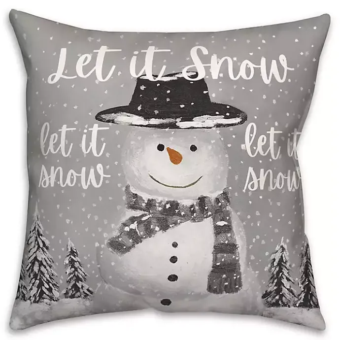 Sale Kirklands Home Let It Snow Christmas Pillow Gray