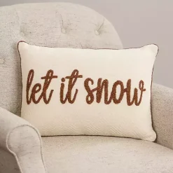 Online Kirklands Home Let it Snow Diamond Woven Pillow