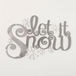 New Kirklands Home Let it Snow Metal Christmas Wall Sign