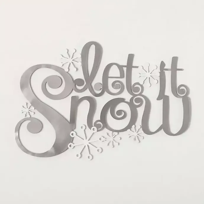 New Kirklands Home Let it Snow Metal Christmas Wall Sign