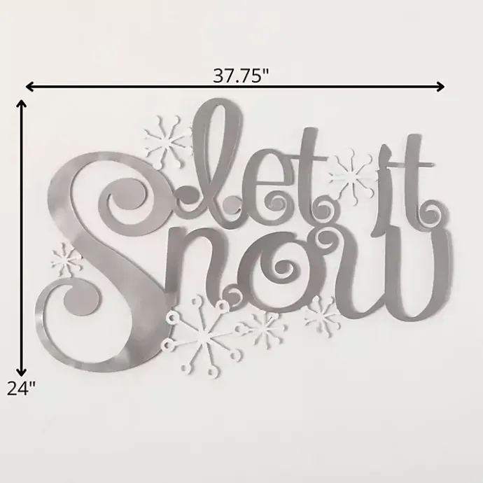 New Kirklands Home Let it Snow Metal Christmas Wall Sign