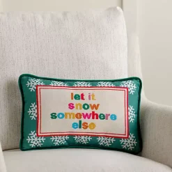 Sale Kirklands Home Let it Snow Somewhere Else Needlepoint Pillow