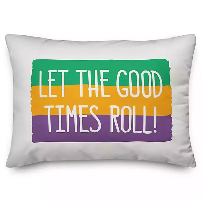 Hot Kirklands Home Let the Good Times Roll Mardi Gras Pillow