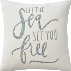 Clearance Kirklands Home Let the Sea Set You Free Pillow Cover White