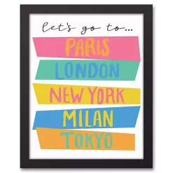 Discount Kirklands Home Let's Go Travel Framed Canvas Art Print