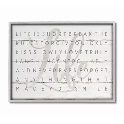 Outlet Kirklands Home Life Is Short Framed Wall Plaque White