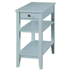 Discount Kirklands Home Light Chairside End Table with Shelves Blue