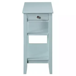 Discount Kirklands Home Light Chairside End Table with Shelves Blue