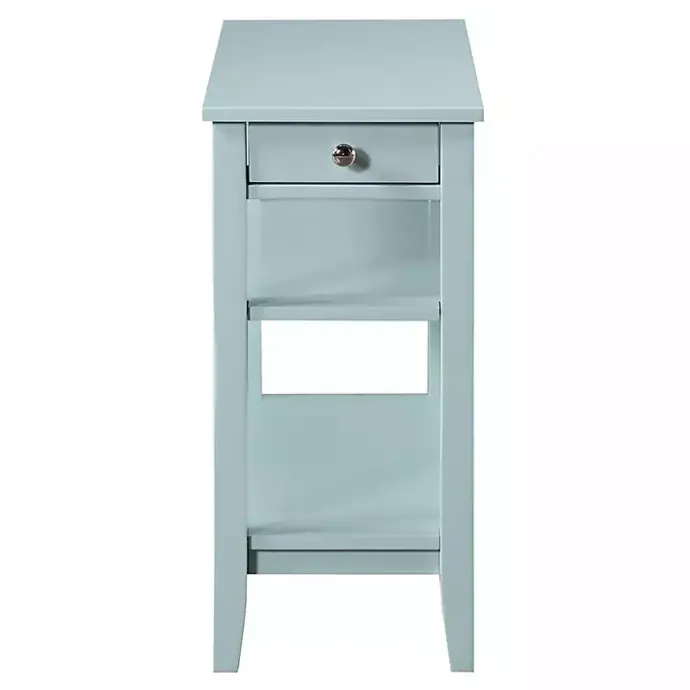 Discount Kirklands Home Light Chairside End Table with Shelves Blue