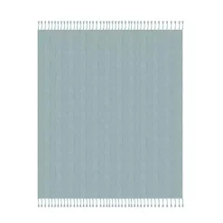 Best Kirklands Home Light Checkered Weave Fringe Throw Blue