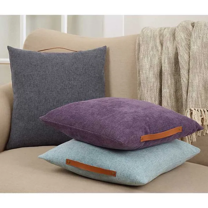 Hot Kirklands Home Light Chenille Handle Pillow Blue