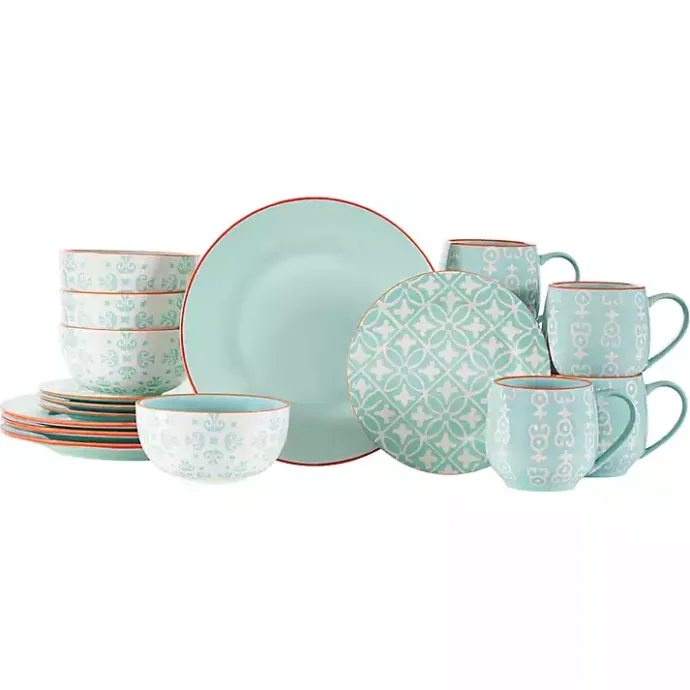 Hot Kirklands Home Light Geometric 16-pc. Dinnerware Set Blue