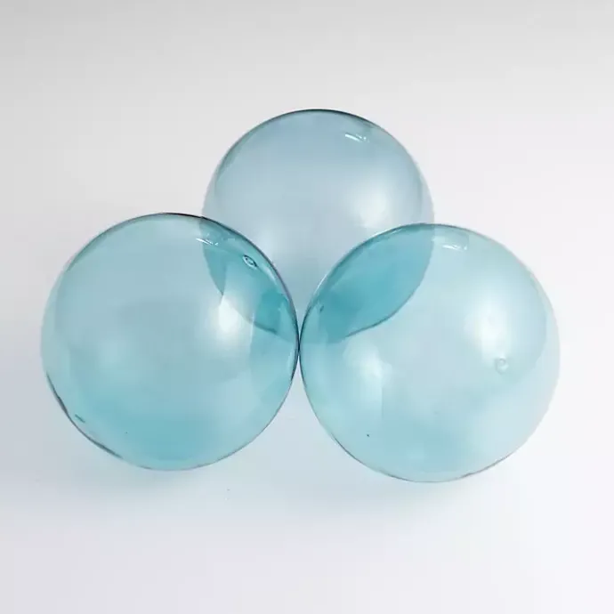 Online Kirklands Home Light Glass Orbs, Set of 3 Blue