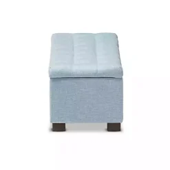 Clearance Kirklands Home Light Grid Tufted Upholstered Ottoman Blue