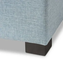 Clearance Kirklands Home Light Grid Tufted Upholstered Ottoman Blue