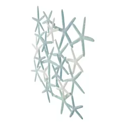 Kirklands Home Light Blue Metal Overlapping Starfish Wall Plaque