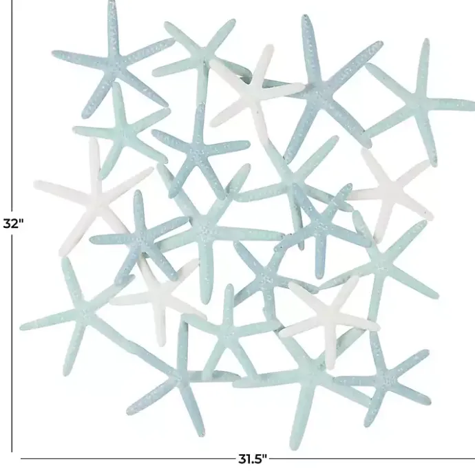 Kirklands Home Light Blue Metal Overlapping Starfish Wall Plaque