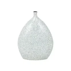 New Kirklands Home Light Blue Mother of Pearl Floral Floor Vase