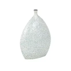 New Kirklands Home Light Blue Mother of Pearl Floral Floor Vase