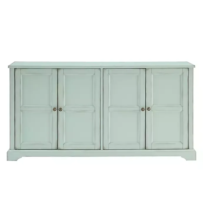 Discount Kirklands Home Light Paneled 4-Door Sideboard Blue