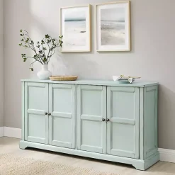 Discount Kirklands Home Light Paneled 4-Door Sideboard Blue