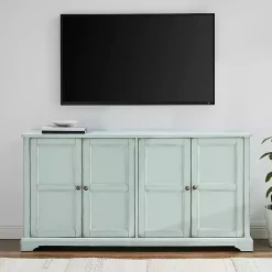 Discount Kirklands Home Light Paneled 4-Door Sideboard Blue