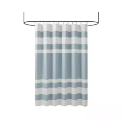 Hot Kirklands Home Light Blue Striped Waffle Shower Curtain