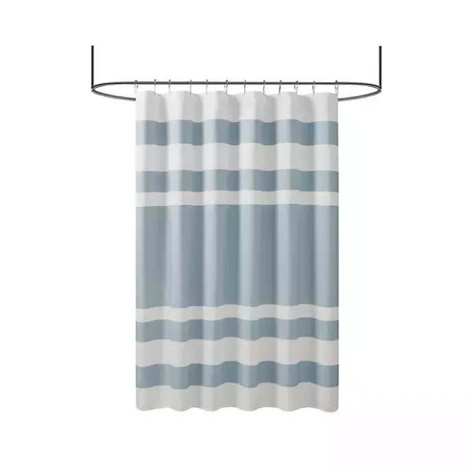 Hot Kirklands Home Light Blue Striped Waffle Shower Curtain