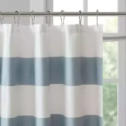 Hot Kirklands Home Light Blue Striped Waffle Shower Curtain