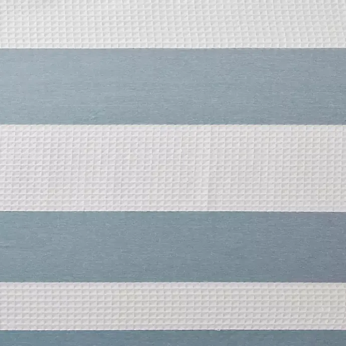 Hot Kirklands Home Light Blue Striped Waffle Shower Curtain