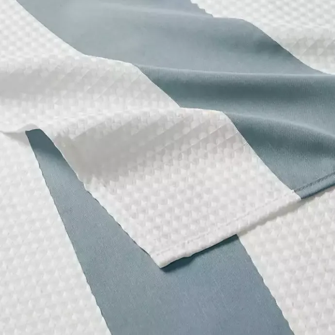 Hot Kirklands Home Light Blue Striped Waffle Shower Curtain