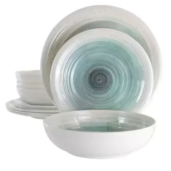 Clearance Kirklands Home Light Blue Swirl Melamine 12-pc. Dinnerware Set