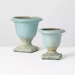 Best Kirklands Home Light Terracotta Urn Vases, Set of 2 Blue