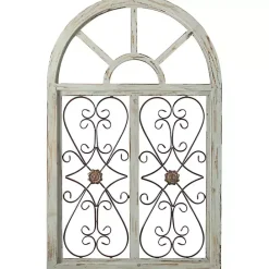 Sale Kirklands Home Light Blue Wood Arched Window Wall Plaque
