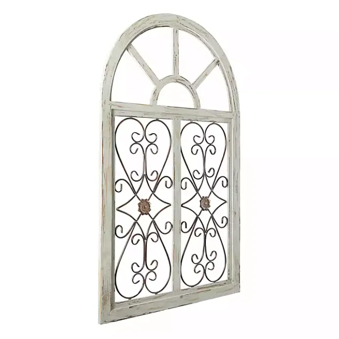 Sale Kirklands Home Light Blue Wood Arched Window Wall Plaque