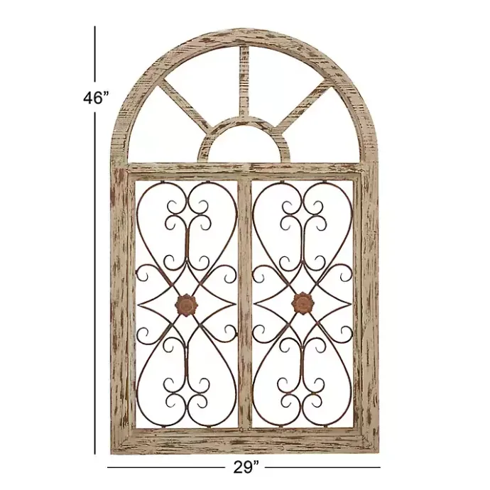 Sale Kirklands Home Light Blue Wood Arched Window Wall Plaque