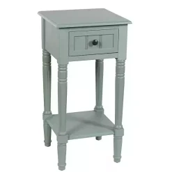 Sale Kirklands Home Light Wood Square Hampton Accent Table Blue
