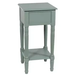 Sale Kirklands Home Light Wood Square Hampton Accent Table Blue